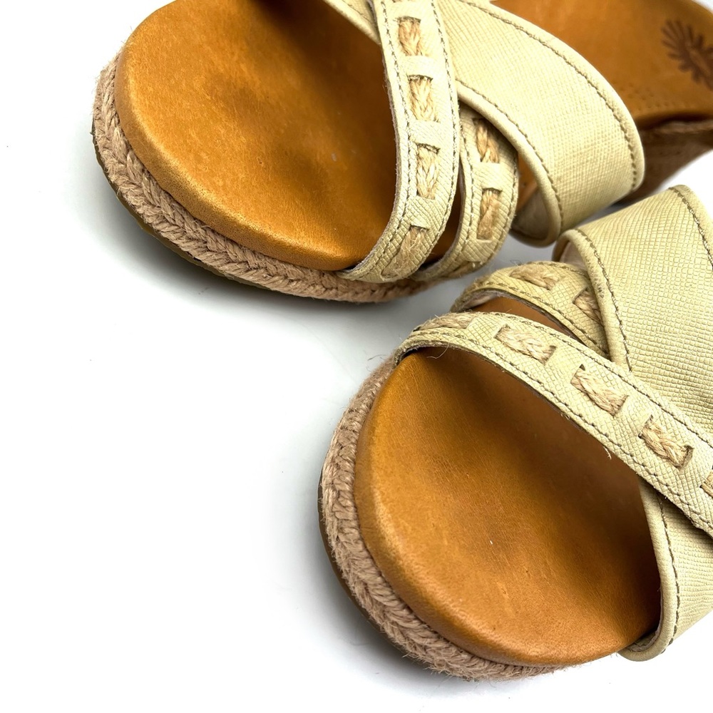 UGG Mairi Cream Tan Strappy Wedge Espadrille Sandals size 9 - Picture 5 of 10